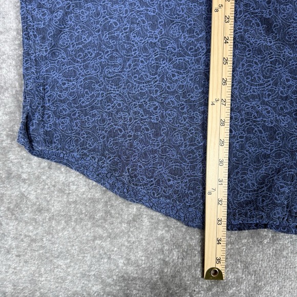 Jhane Barnes Shirt Men's 3XB Blue Silk Blend Long Sleeve Button Up Textured - Picture 7 of 7